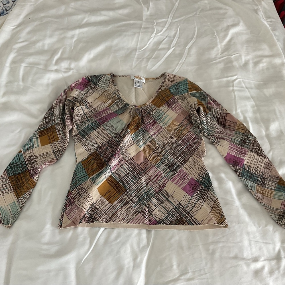Talbots Women’s Petite Silk Sweater Long-sleeve Blouse